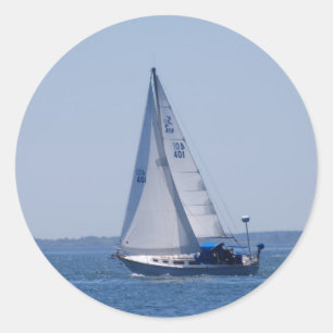 Sailboat Stickers Runt Klistermärke