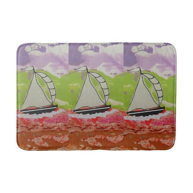 Sailboat Stripe Jib Badrumsmatta (Framsidan)