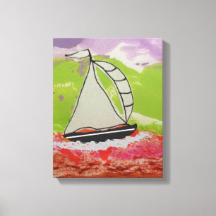 Sailboat Stripe Jib Canvastryck