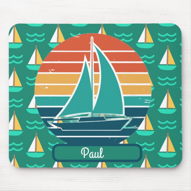 Sailboat Summer Mousepad Musmatta (Framsidan)