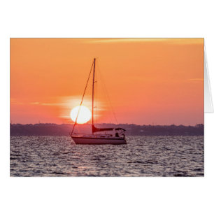 Sailboat Sunrise-hälsningskort Hälsningskort