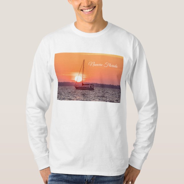 Sailboat Sunrise Långärmad Shirt T (Framsida)