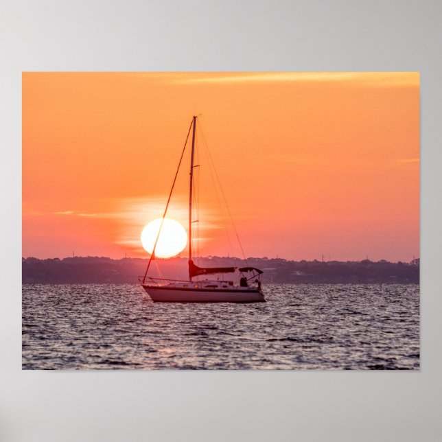 Sailboat Sunrise Poster (Framsidan)