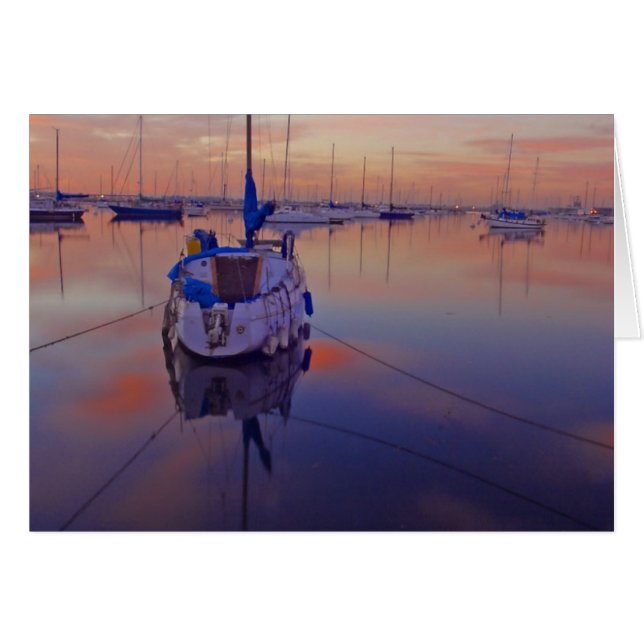 Sailboat Sunrises Hälsningskort (Framsidan Horizontal)