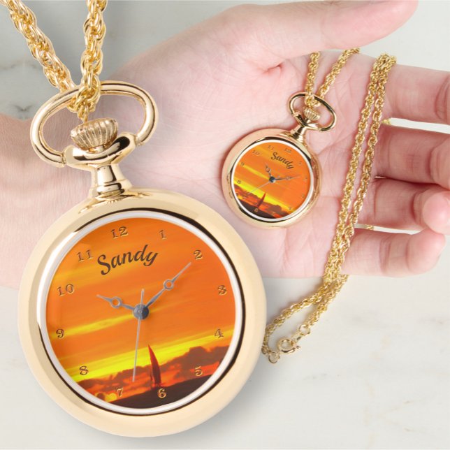Sailboat Sunset 1300 Necklace Watch Armbandsur (Skapare uppladdad)