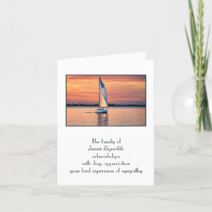 Sailboat Sunset for Sympathy Tack Kort