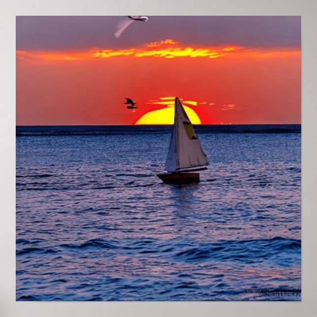 Sailboat Sunset i Florida Poster (Framsidan)
