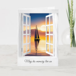 Sailboat Sunset In Window Sympathy Kort