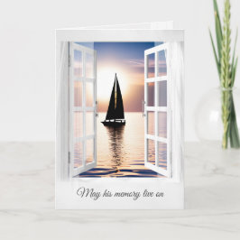 Sailboat Sunset In Window Sympathy Kort