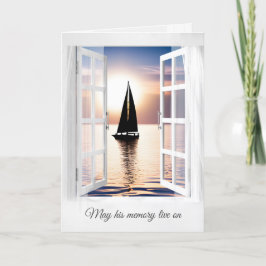 Sailboat Sunset In Window Sympathy Kort