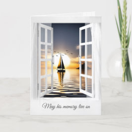 Sailboat Sunset In Window Sympathy Kort
