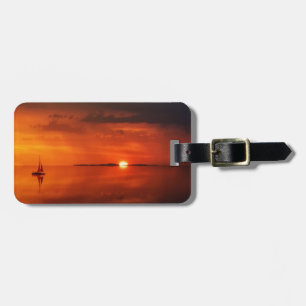 Sailboat Sunset Luggage Tag Bagagebricka