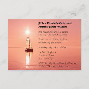 Sailboat Sunset Photo - 3 x 5 Bröllop-meddelande Inbjudningar