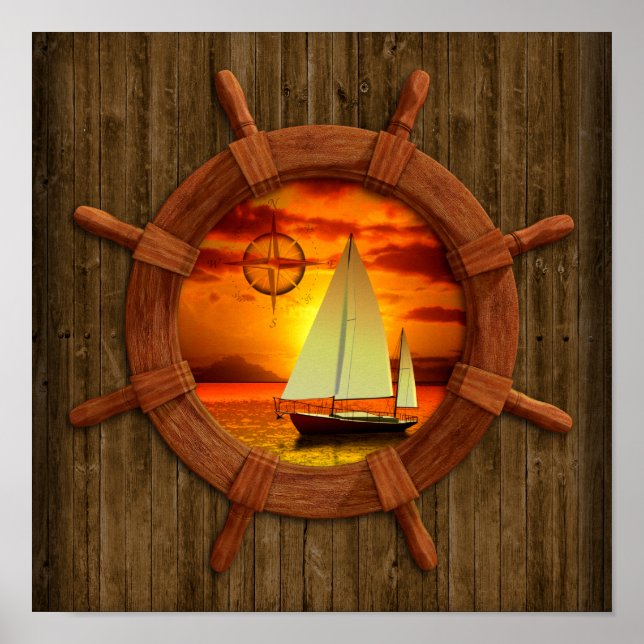 Sailboat Sunset Poster (Framsidan)