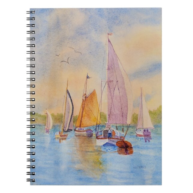 Sailboat Sunset Sailing Anteckningsbok (Framsidan)