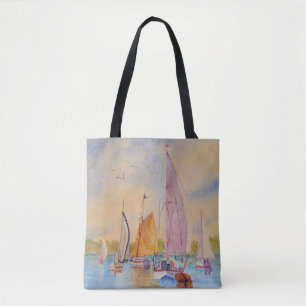 Sailboat Sunset Sailing Tygkasse