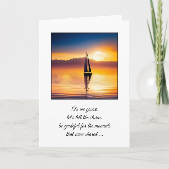 Sailboat Sunset Sympathy Kort (Framsida)