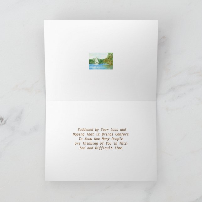 Sailboat Sympathy Card Kort (Inuti)