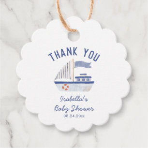 Sailboat Tack Boy Baby Shower Gåvor Etiketter