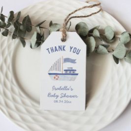 Sailboat Tack Boy Baby Shower Presentetikett