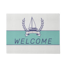 Sailboat Teal Blue Navy Sommar i kustsjöfarten