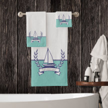 Sailboat Teal Blue Navy Sommar i kustsjöfarten