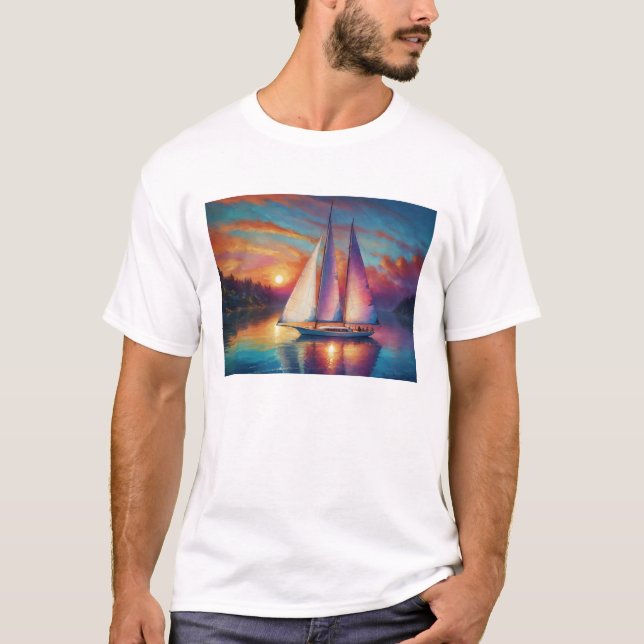 Sailboat Vibes T Shirt (Framsida)