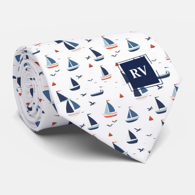 Sailboats at Sea Monogrammed Slips (Rullad)