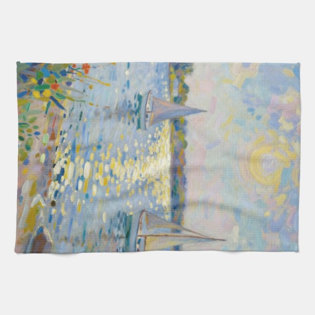 Sailboats New England Summer Kökshandduk (Horisontell)