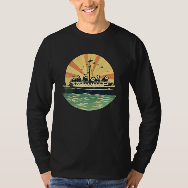 Sailer Panda Ocean Kryssnings Semester T Shirt (Framsida)