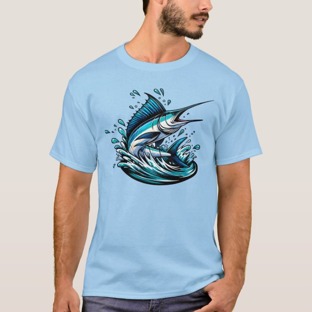Sailfish Deep Sea Fishing Saltwater Fish T Shirt (Framsida)