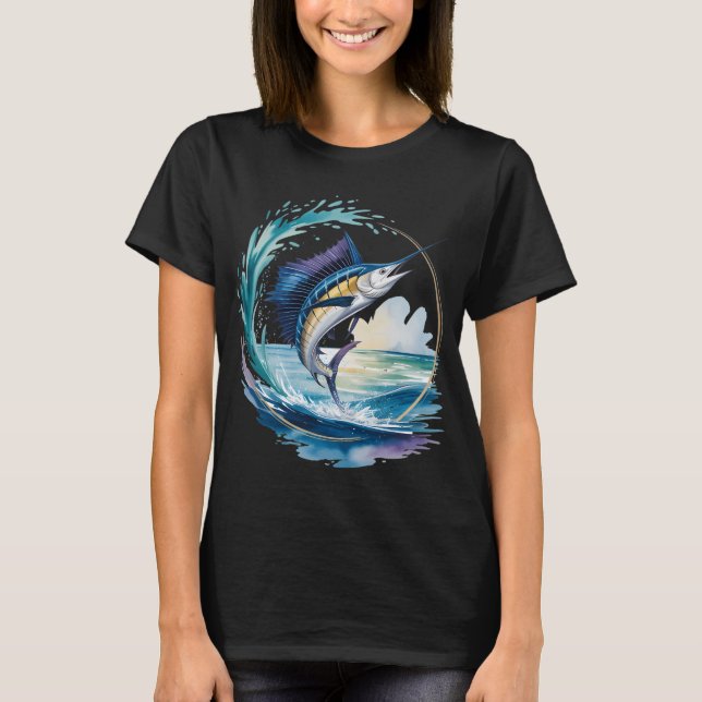 Sailfish Lightning – Segelbåten på haven T Shirt (Framsida)