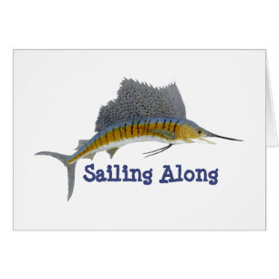 Sailfish som seglar Along Hälsningskort