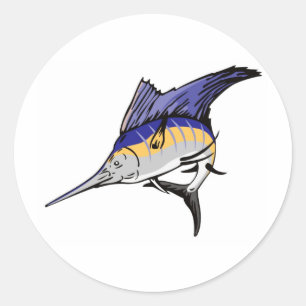 sailfishbanhoppningen beklär beskådar isolerat p runt klistermärke