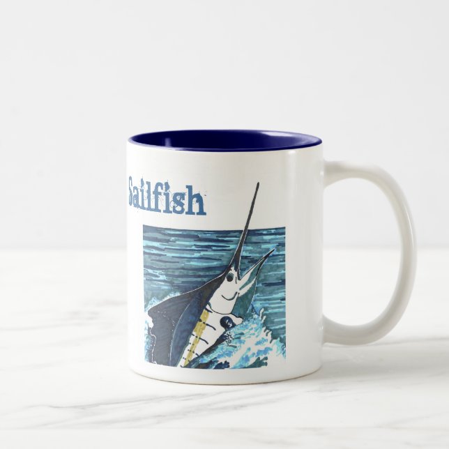 Sailfishen hoppar Sportfish Två-Tonad Mugg (Höger)