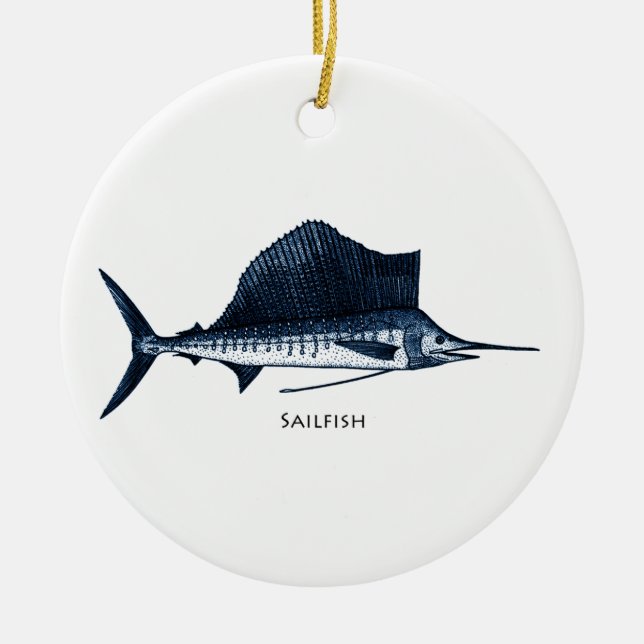 Sailfishlogotyp Julgransprydnad Keramik (Framsidan)