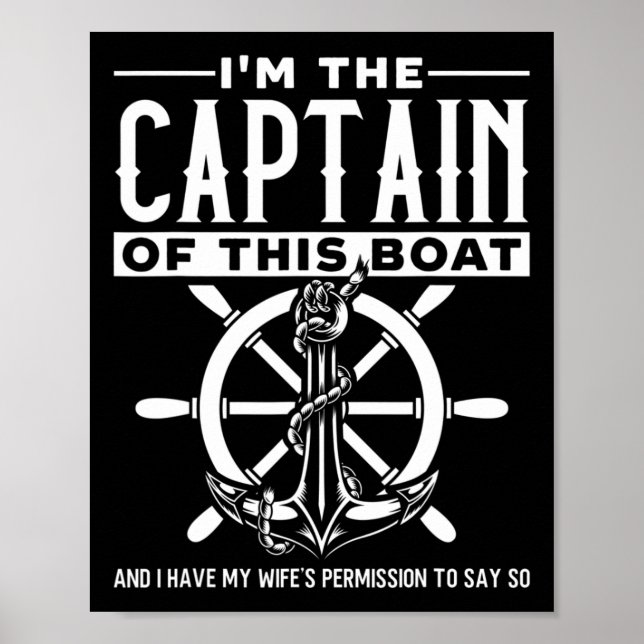 Sailing Anchor Kapten of Boat Wife's Permission Poster (Framsidan)
