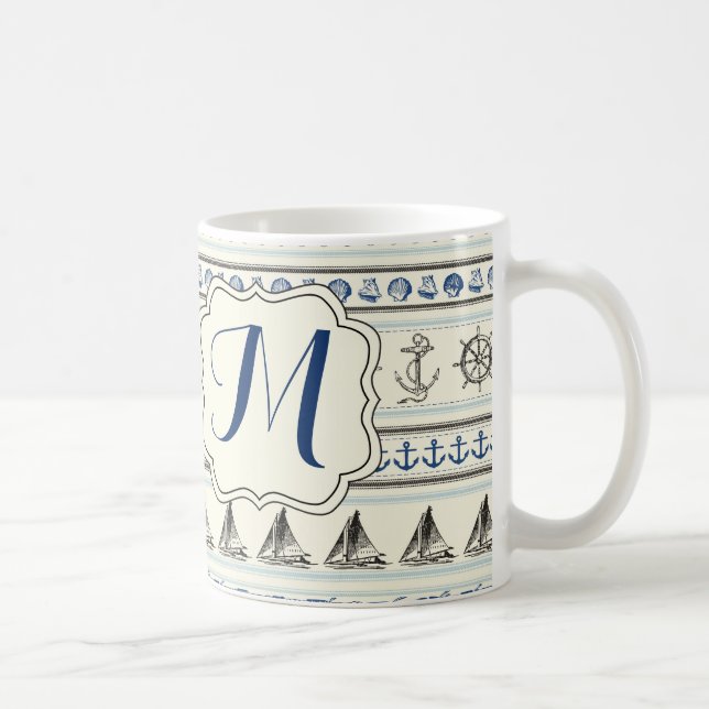 Sailing Anchor Nautical Rope Knot Coffee Kopp Mugg (Höger)