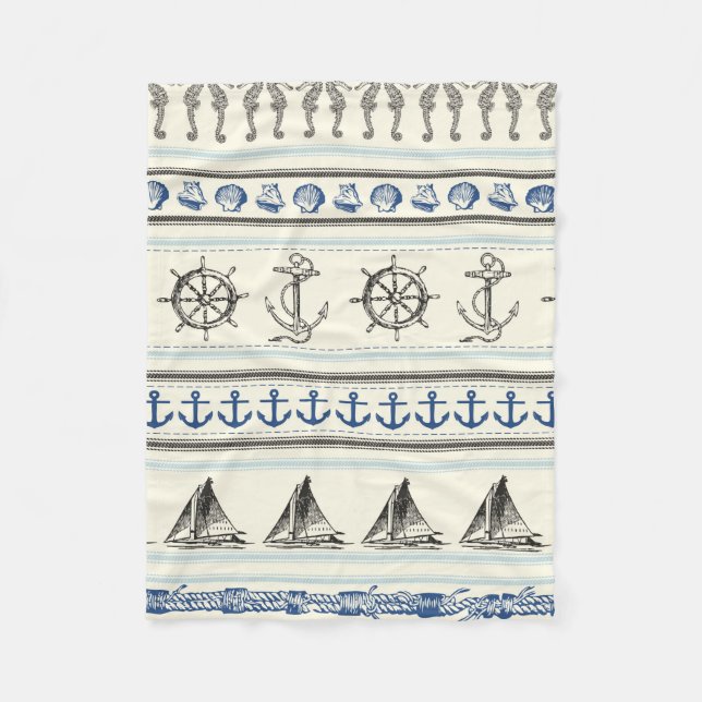 Sailing Anchor Nautical Rope Knot Fleece Blanket (Framsidan)
