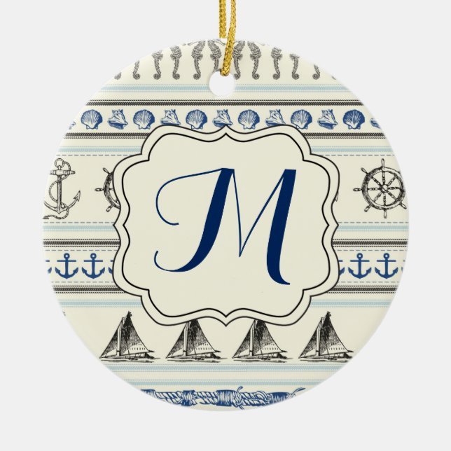 Sailing Anchor Nautical Rope Knot Mönster Ornament (Framsidan)