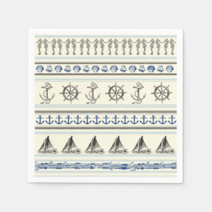 Sailing Anchor Nautical Rope Knot Sail Napkins Pappersservett