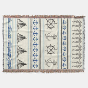 Sailing Anchor Nautical Rope Knot Throw Blanket Mysfilt