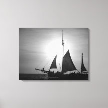 Sailing Aruba Dusk in Black and White (liggande)