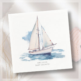 Sailing Boat Baby Shower Pappersservett