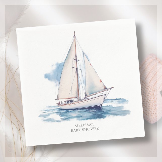 Sailing Boat Baby Shower Pappersservett (Skapare uppladdad)