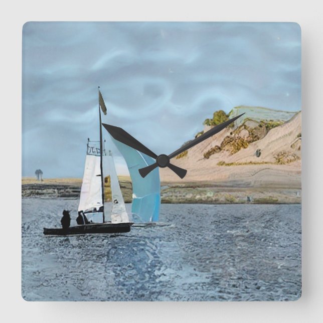 SAILING BOAT FYRKANTIG KLOCKA (Framsida)