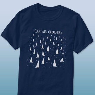 Sailing Boat Kapten Personlig T-Shirt