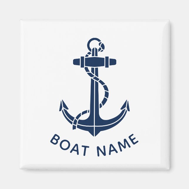 Sailing Boat Name Anchor Cruise Trip Swag Custom Magnet (Framsidan)
