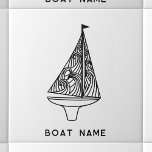 Sailing Boat Namn Kakelplatta<br><div class="desc">Lägg till din egen båt namn till den moderna segelbåt-designen. Perfekt för en båt,  ett strandhus i sjö eller för någon som färdas i kärlek.</div>