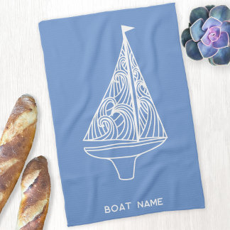 Sailing Boat Namn Nautical Kökshandduk